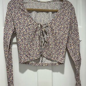 Floral Lace-Up Women's Top